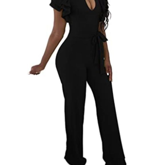 Women's Straight Long Pants Jumpsuits - Picture 2 of 9